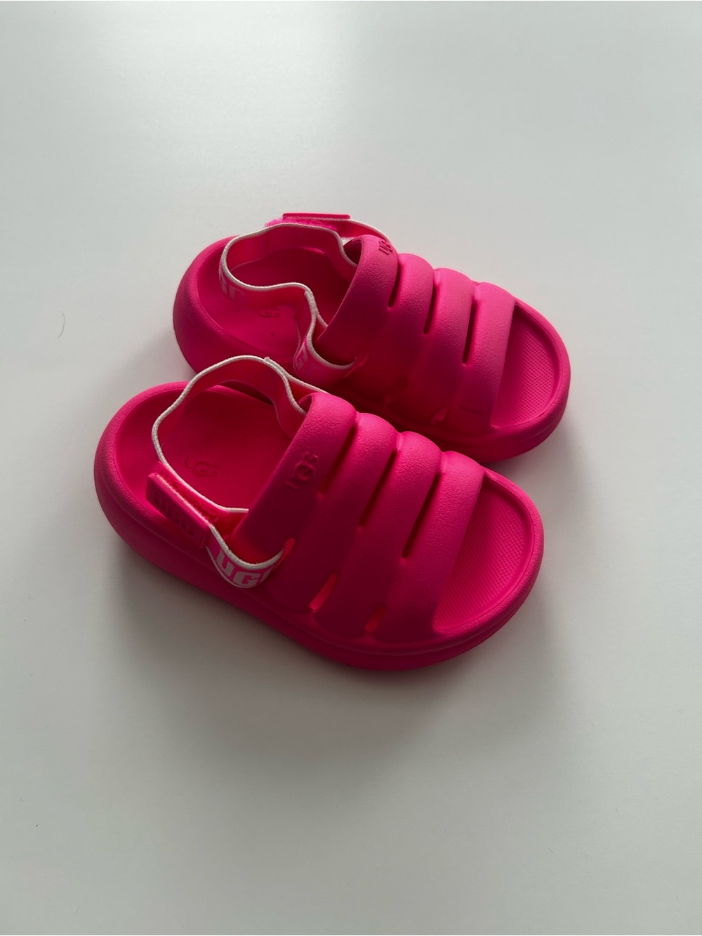 UGG Kids Hot Pink Slide Sandals with Back Strap
